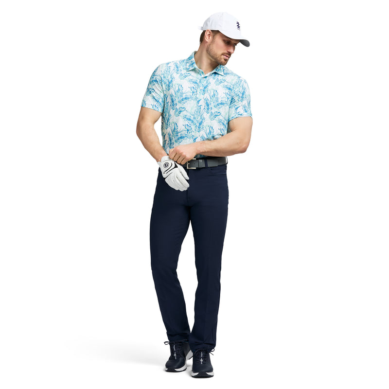 SWINGFLEX ELITE SHORT SLEEVE PRINTED GOLF POLO - LIMPET SHELL