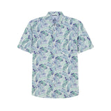 BIG & TALL DOCKSIDE SHORT SLEEVE CHAMBRAY PRINTED SHIRT - WASABI
