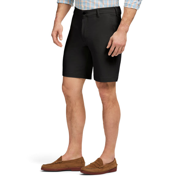 Non-Iron Stretch Straight Fit Flat Front Traveler Short - Black – IZOD