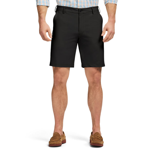 Non-Iron Stretch Straight Fit Flat Front Traveler Short - Black – IZOD