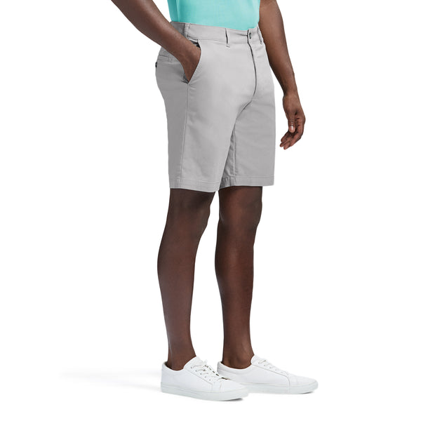 SALTWATER 9.5" FLAT FRONT CHINO SHORT - CINDER BLOCK