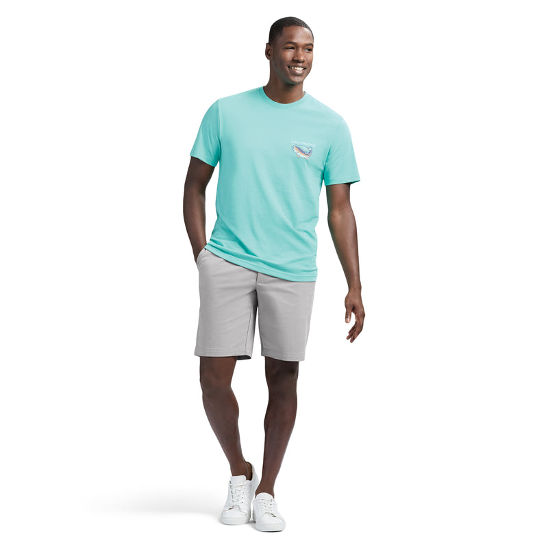 SALTWATER 9.5" FLAT FRONT CHINO SHORT - CINDER BLOCK