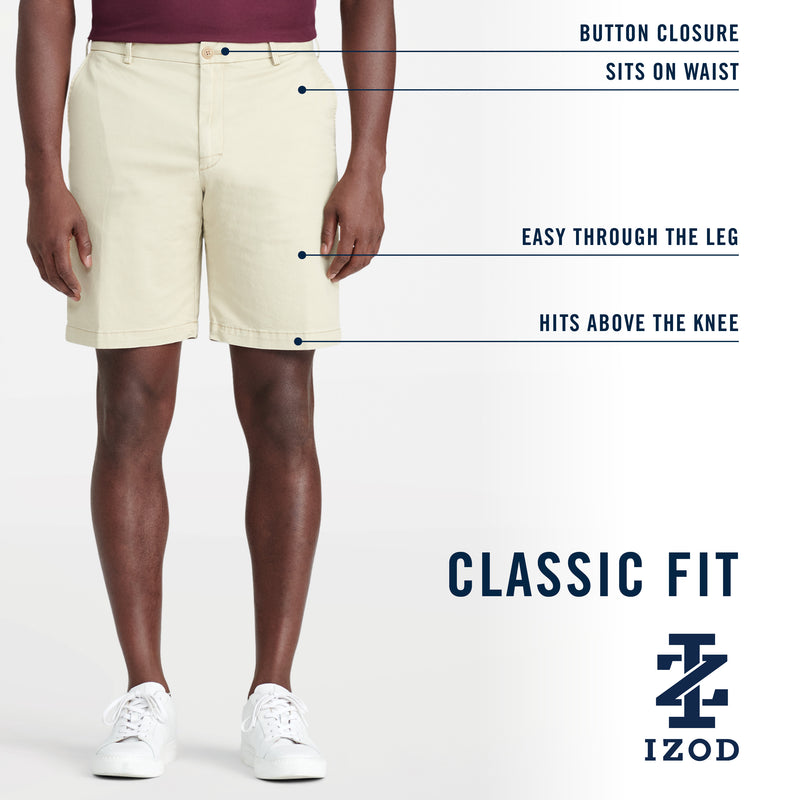 SALTWATER 9.5" FLAT FRONT CHINO SHORT - CINDER BLOCK