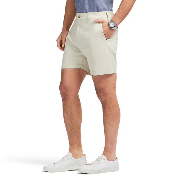 SALTWATER 7" FLAT FRONT CHINO SHORT - SILVER BIRCH