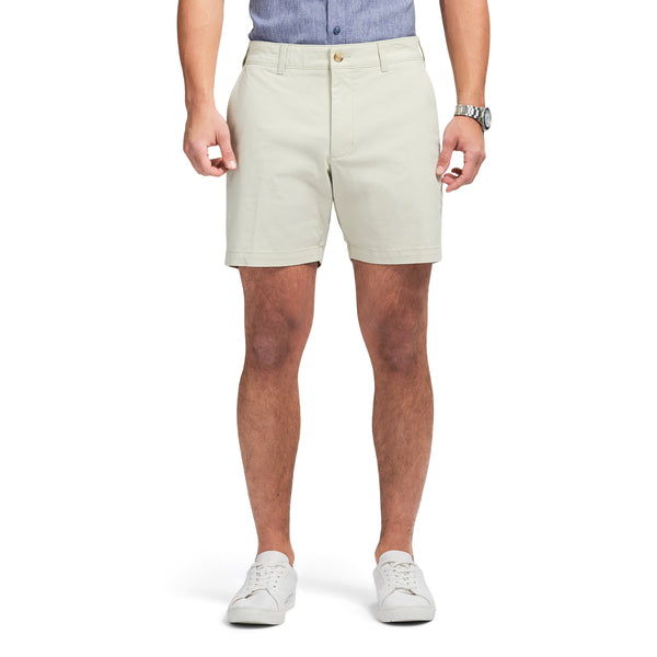 SALTWATER 7" FLAT FRONT CHINO SHORT - SILVER BIRCH