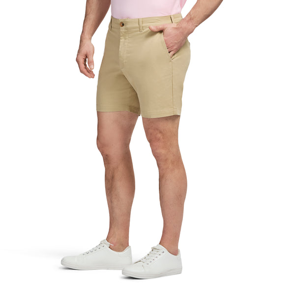 SALTWATER 7" FLAT FRONT CHINO SHORT - PALE KHAKI