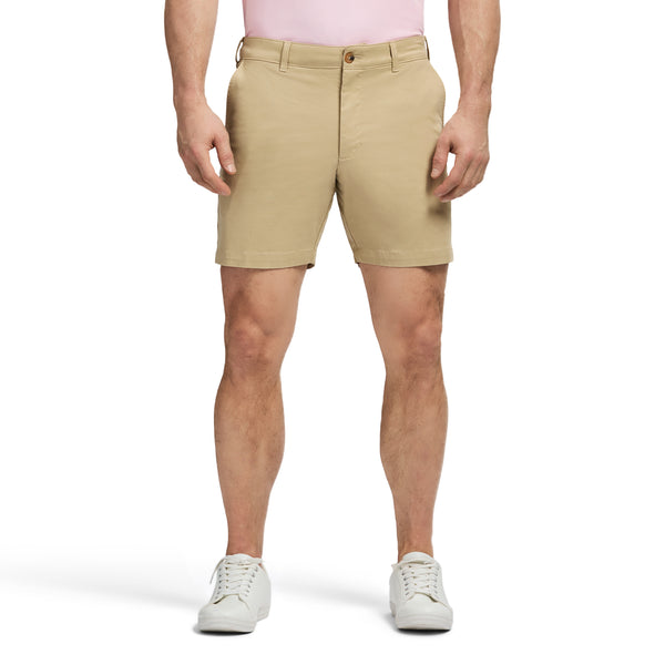 SALTWATER 7" FLAT FRONT CHINO SHORT - PALE KHAKI