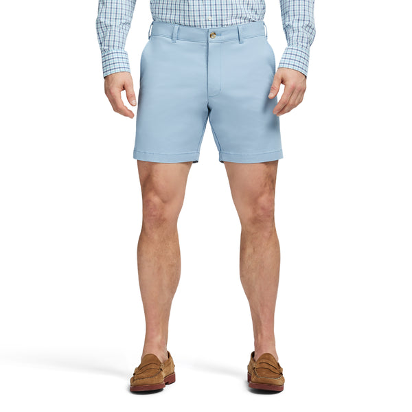 SALTWATER 7" FLAT FRONT CHINO SHORT - PLACID BLUE