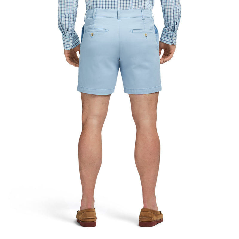 SALTWATER 7" FLAT FRONT CHINO SHORT - PLACID BLUE