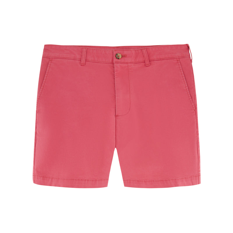 SALTWATER 7" FLAT FRONT CHINO SHORT - HOLLY BERRY