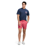 SALTWATER 7" FLAT FRONT CHINO SHORT - HOLLY BERRY