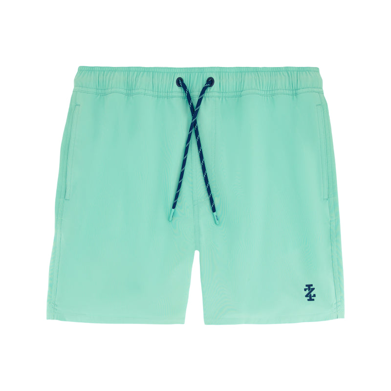 SALTWATER BEACH PERFORMANCE SWIM TRUNK - POOL BLUE