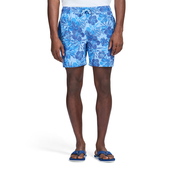 SALTWATER BEACH PERFORMANCE SWIM TRUNK - PLACID BLUE