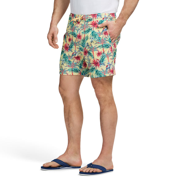 SALTWATER BEACH PERFORMANCE SWIM TRUNK - LEMON MERINGUE