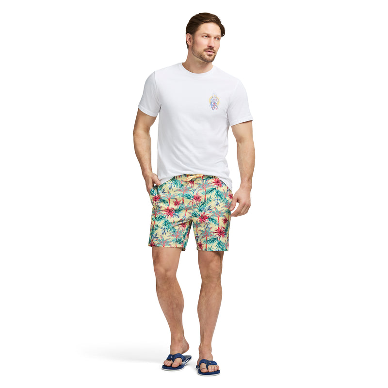 SALTWATER BEACH PERFORMANCE SWIM TRUNK - LEMON MERINGUE