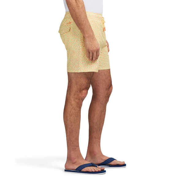 SALTWATER BEACH PERFORMANCE SWIM TRUNK - LEMON MERINGUE