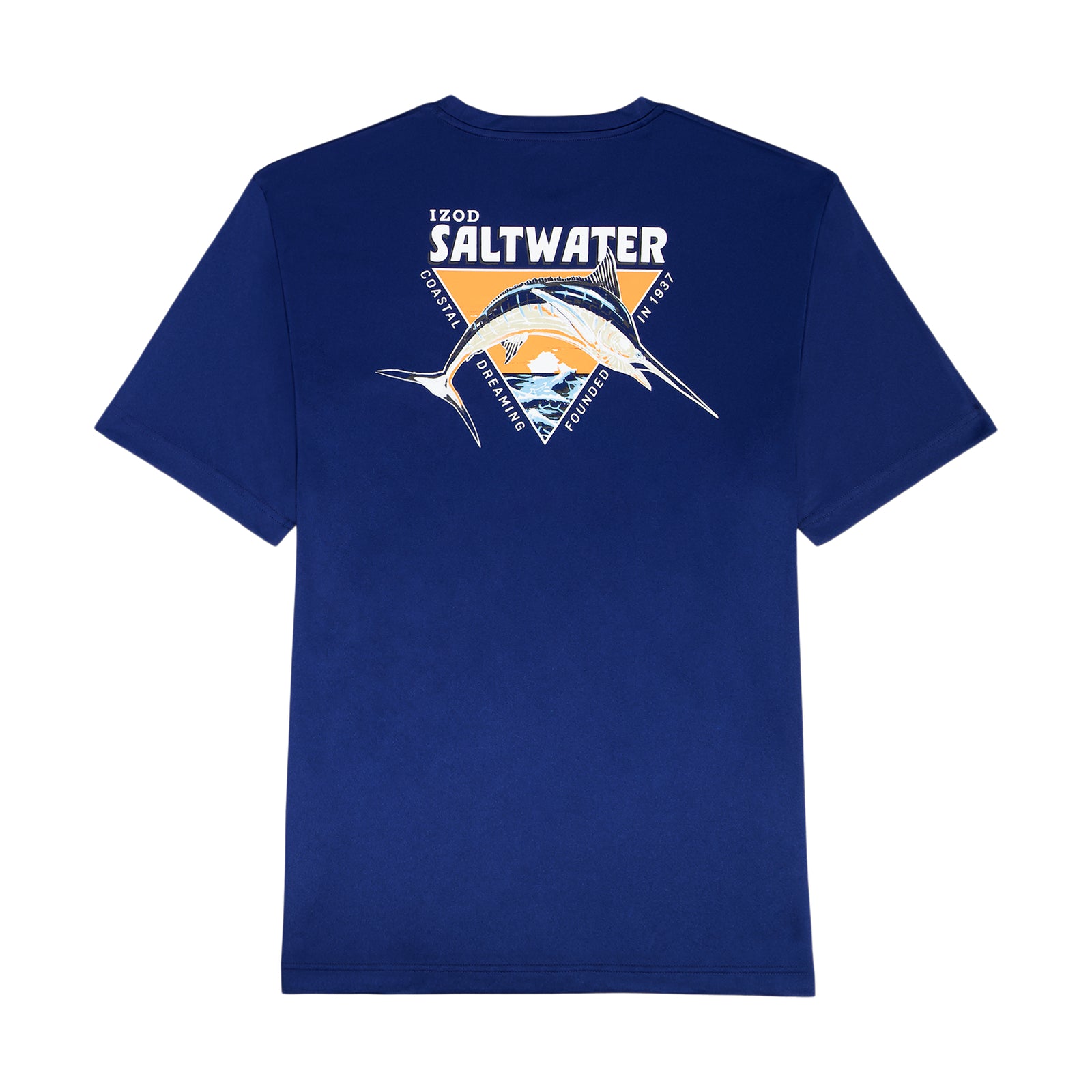 BIG & TALL SALTWATER FISHING GEAR S/S GRAPHIC TEE - MEDIEVAL BLUE