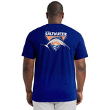 BIG & TALL SALTWATER FISHING GEAR S/S GRAPHIC TEE - MEDIEVAL BLUE