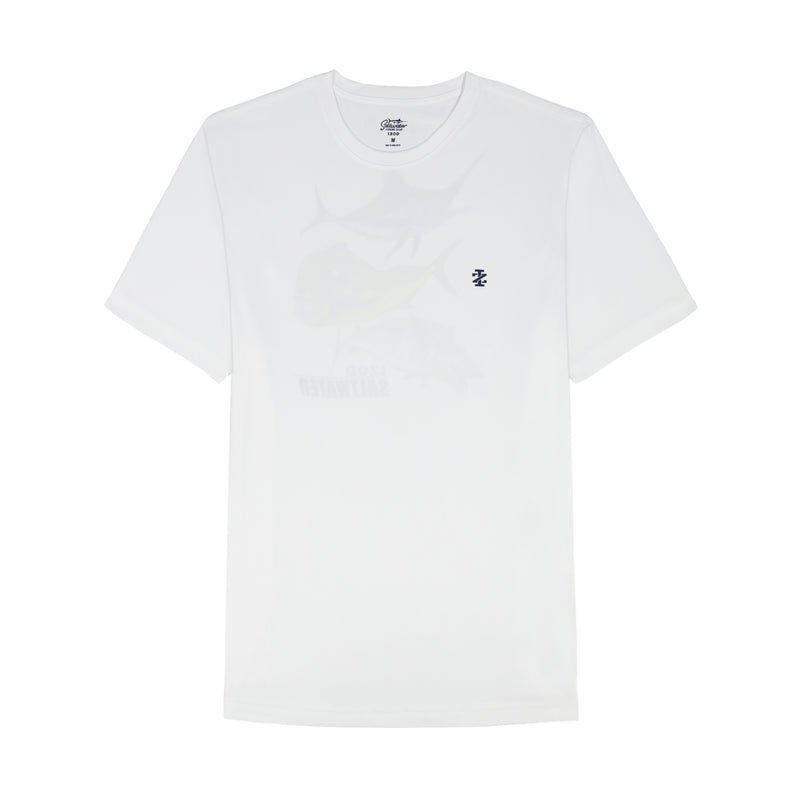 Big & Tall Saltwater Fishing Gear S/S Graphic Tee - Bright White