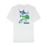 BIG & TALL SALTWATER FISHING GEAR S/S GRAPHIC TEE - BRIGHT WHITE