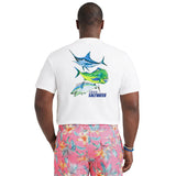 BIG & TALL SALTWATER FISHING GEAR S/S GRAPHIC TEE - BRIGHT WHITE