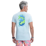 SALTWATER FISHING GEAR S/S GRAPHIC TEE - TANAGER TURQUOISE