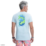 SALTWATER FISHING GEAR S/S GRAPHIC TEE - TANAGER TURQUOISE
