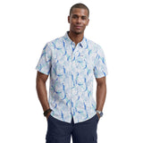 SUNSHIELD PERFORMANCE S/S PRINTED BUTTON-DOWN SHIRT - BRIGHT WHITE