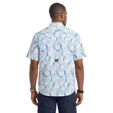 SUNSHIELD PERFORMANCE S/S PRINTED BUTTON-DOWN SHIRT - BRIGHT WHITE
