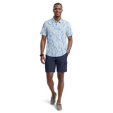 SUNSHIELD PERFORMANCE S/S PRINTED BUTTON-DOWN SHIRT - BRIGHT WHITE