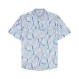 BIG & TALL SUNSHIELD PERFORMANCE S/S PRINTED BUTTON-DOWN SHIRT - BRIGHT WHITE