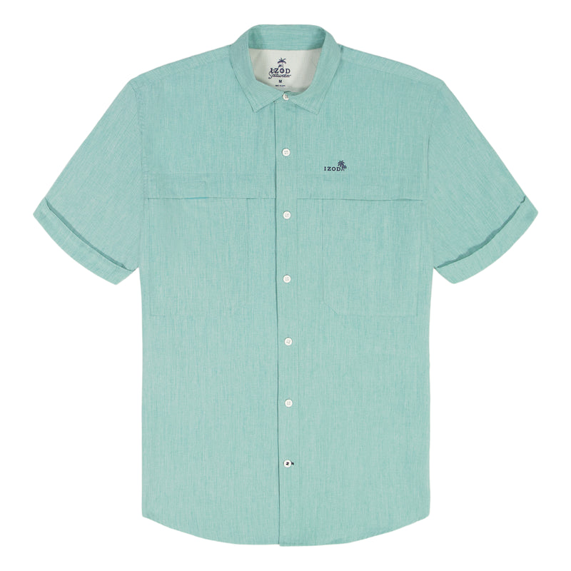 SUNSHIELD PERFORMANCE S/S BUTTON-DOWN SHIRT - AGATE GREEN – IZOD