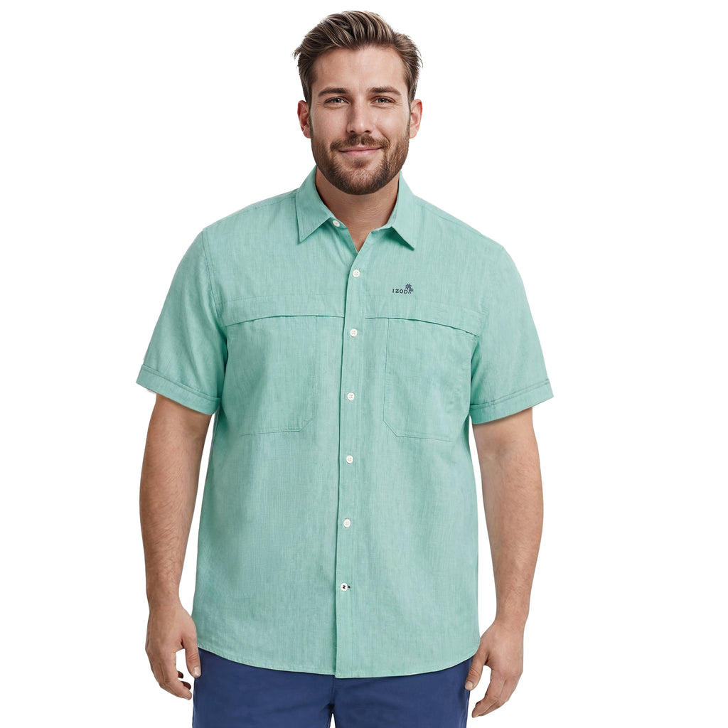 big and tall green dress shirt Van Heusen Men's Big & Tall Ultra Wrinkle Free Flex Collar Dress Shirt, Teal, 18.5 35/36, Cotton