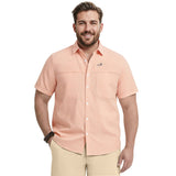 BIG & TALL SUNSHIELD PERFORMANCE S/S BUTTON-DOWN SHIRT - CANTALOUPE
