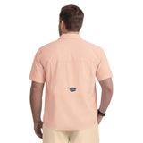 BIG & TALL SUNSHIELD PERFORMANCE S/S BUTTON-DOWN SHIRT - CANTALOUPE