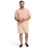 BIG & TALL SUNSHIELD PERFORMANCE S/S BUTTON-DOWN SHIRT - CANTALOUPE