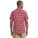 SUNSHIELD PERFORMANCE S/S PRINTED BUTTON-DOWN SHIRT - HOLLY BERRY