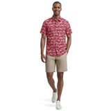 SUNSHIELD PERFORMANCE S/S PRINTED BUTTON-DOWN SHIRT - HOLLY BERRY
