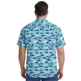 BIG & TALL SUNSHIELD PERFORMANCE S/S PRINTED BUTTON-DOWN SHIRT - TEAL