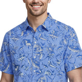 SUNSHIELD PERFORMANCE S/S PRINTED BUTTON-DOWN SHIRT - CORNFLOWER BLUE