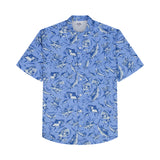 BIG & TALL SUNSHIELD PERFORMANCE S/S PRINTED BUTTON-DOWN SHIRT - CORNFLOWER BLUE