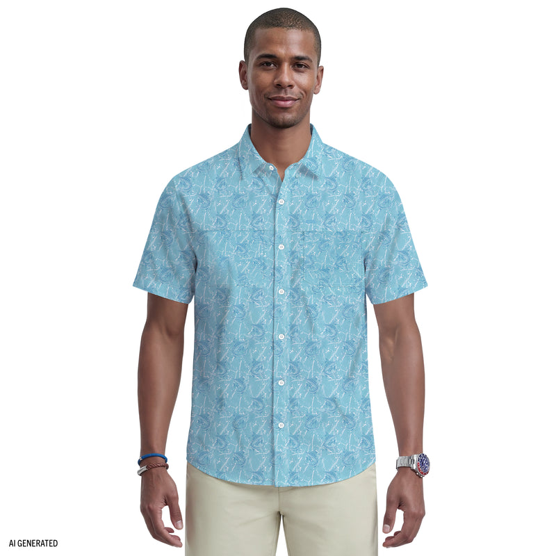 Sunshield Performance S/S Printed Button-Down Shirt