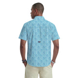 SUNSHIELD PERFORMANCE S/S PRINTED BUTTON-DOWN SHIRT - MILKY BLUE