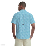 SUNSHIELD PERFORMANCE S/S PRINTED BUTTON-DOWN SHIRT - MILKY BLUE