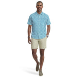 SUNSHIELD PERFORMANCE S/S PRINTED BUTTON-DOWN SHIRT - MILKY BLUE
