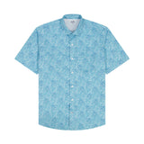 BIG & TALL SUNSHIELD PERFORMANCE S/S PRINTED BUTTON-DOWN SHIRT - MILKY BLUE