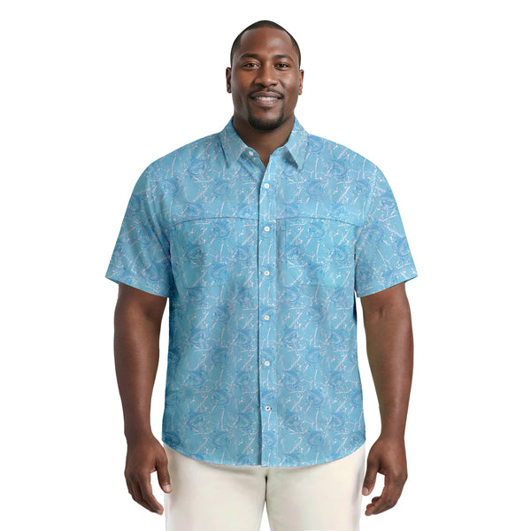 専用　DESCENDANT2021ssTRUMAN B.D SHIRT FULL BIG & TALL SUNSHIELD PERFORMANCE S/S PRINTED BUTTON-DOWN SHIRT