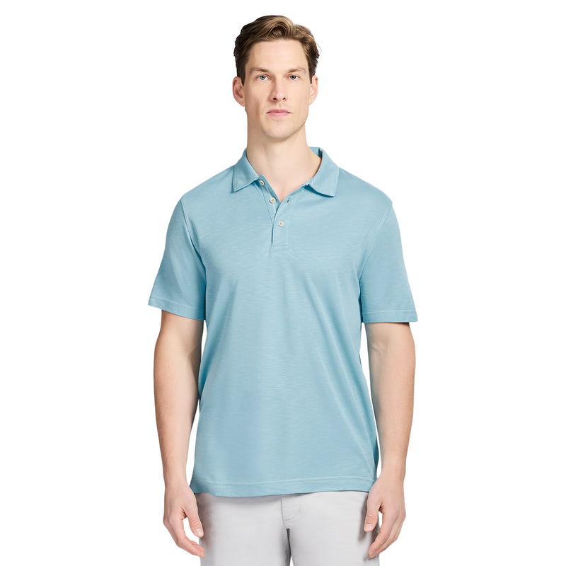 DOCKSIDE S/S SLUB POLO - MILKY BLUE – IZOD