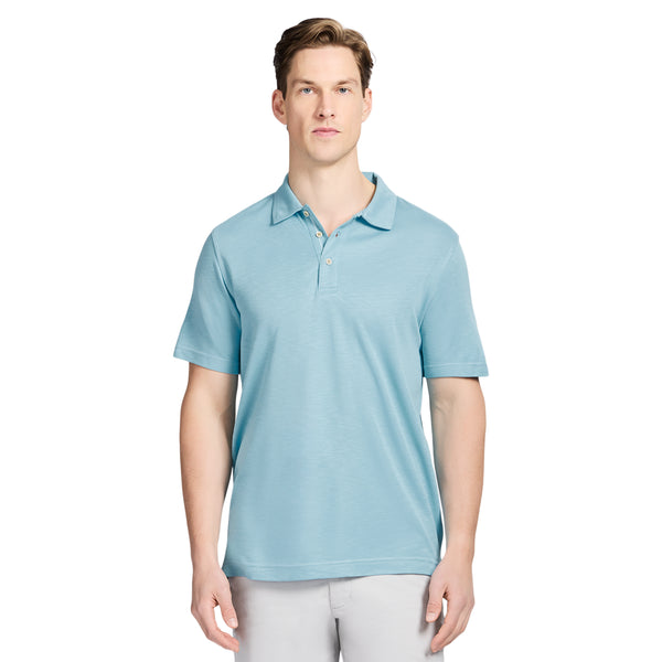 DOCKSIDE S/S SLUB POLO - MILKY BLUE – IZOD
