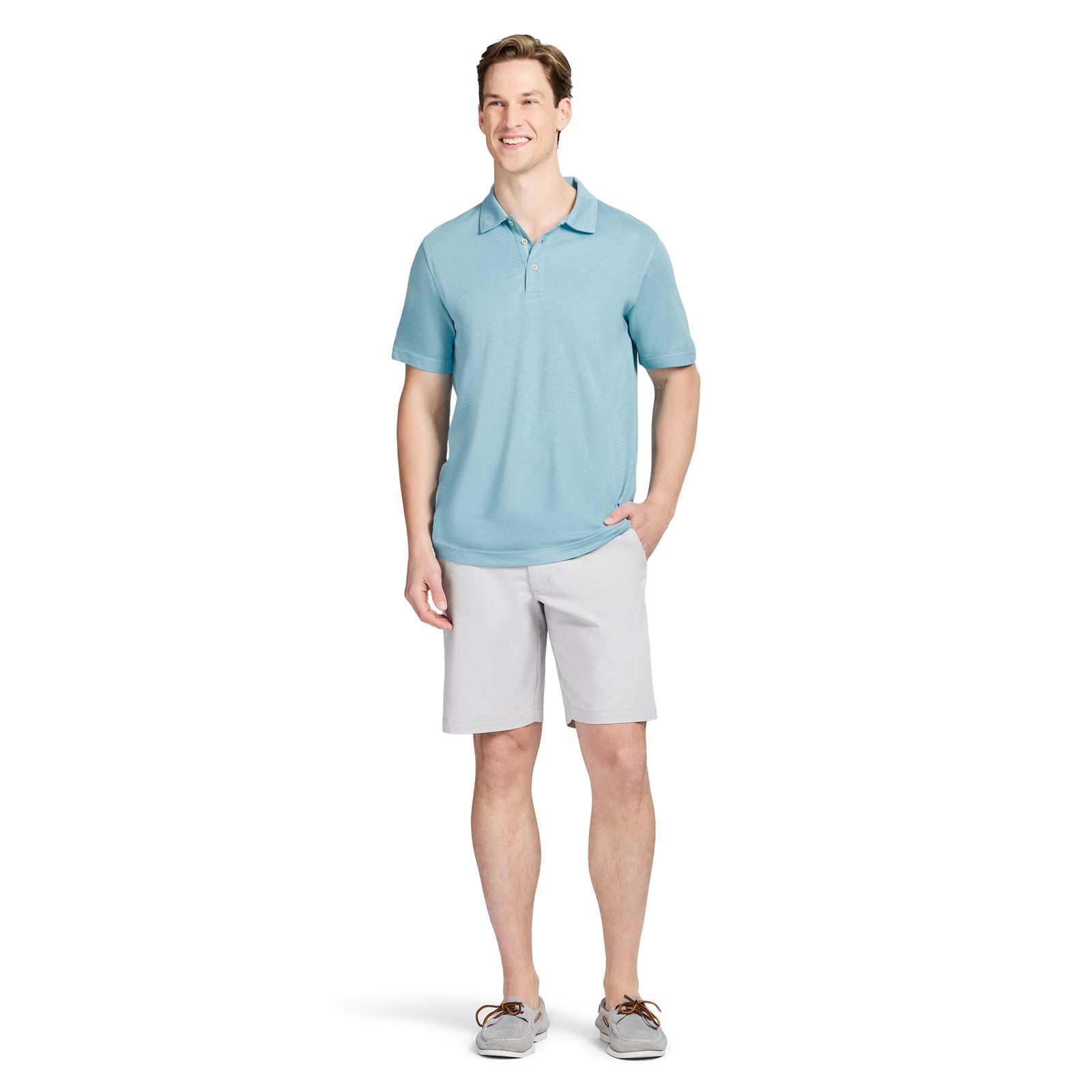 DOCKSIDE S/S SLUB POLO - MILKY BLUE – IZOD